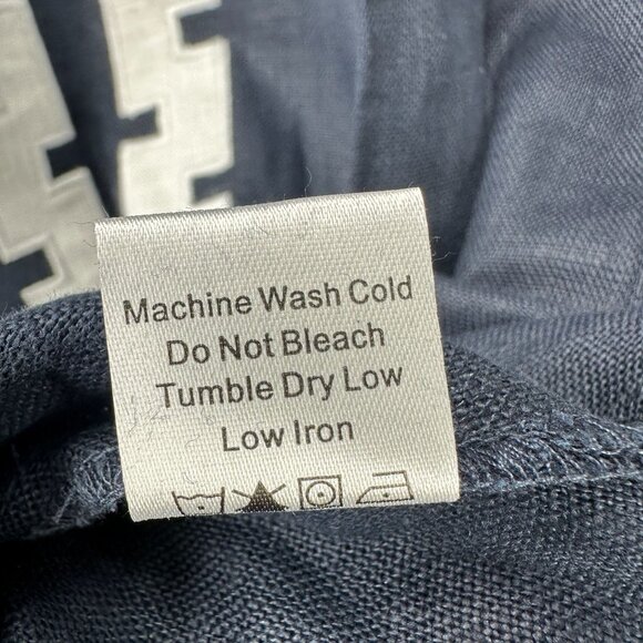 Tuckernuck Designer Dress Womens M Navy 3/4 Sleeve Linen Embroidered Hartman NWT - Picture 15 of 16